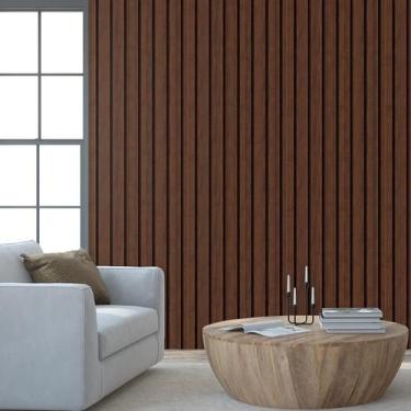 Imagem de Papel De Parede Efeito Ripa Jacaranda Escuro Adesivo Natural - LRP