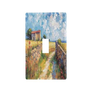 Imagem de Blueangle Capa de placa de parede para interruptor de luz - Capa de interruptor de luz doméstica camponesa decorativa placa de parede, tamanho 1 - gangue 4,53 x 2,76 polegadas (299)