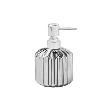 Imagem de Dispensador de sabão Dispensador de sabonete líquido cerâmica para banheiro, com bomba dosadora, ideal para loções, sabonetes líquidos e xampu(Silver)