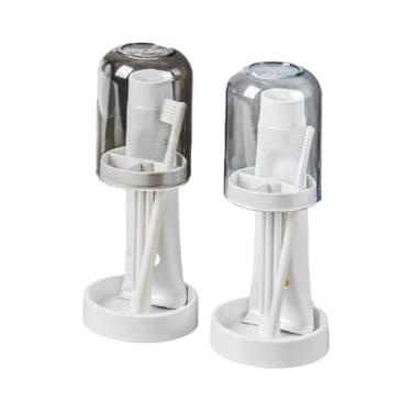 Imagem de Suporte à Prova De Poeira Para Escova De Dentes E Pasta De Dentes — Rack HigiêNico Para Armazenamento No Banheiro(1,Preto)