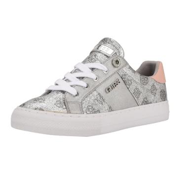 Imagem de GUESS Loven3, Tênis feminino, Logotipo prata rosa glitter 099, 36 BR
