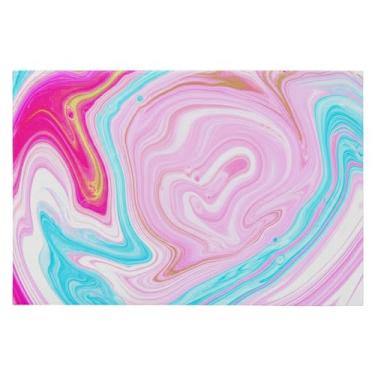 Imagem de CEBUGI Tapete de área 60 x 90 cm macio lavável tapete antiderrapante com suporte de borracha tapete de área de redemoinho padrão de mármore para sala de estar, quarto, decoração de casa