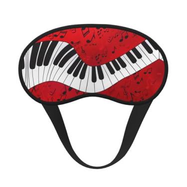 Imagem de Máscara de dormir blackout com estampa de piano com nota musical máscara de luz macia para dormir meditação viagem ioga