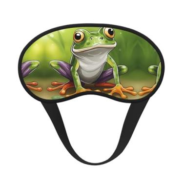 Imagem de Máscara de dormir blackout com estampa de sapo de desenho animado máscara de luz macia para dormir meditação viagem ioga