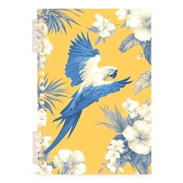 Imagem de Burbuja Caderno de papagaio-arara azul tropical, papel pautado universitário A5 com 60 folhas, fichário para diário, escritório, 1 pacote