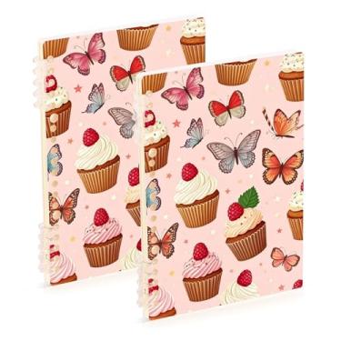 Imagem de Burbuja Cadernos com nome, papel pautado universitário A5 com 60 folhas, fichário para escritório, 2 unidades