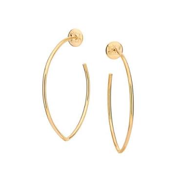 Imagem de Brinco Meia Argola Oval Banhado a Ouro Rommanel 527109, Dourado