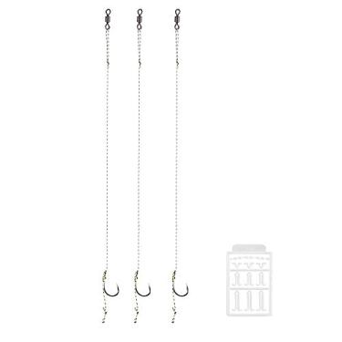 Imagem de Conjunto de Anzol Cabelo para Pesca com Rotula Linha Trançada Bolhas Paradas Isca Aço Carbono Alto Anti-Roxo Anzóis Incisivos Ferramenta Conveniente Pescaadores