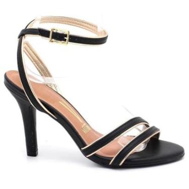 Imagem de Sandália Vizzano Salto Fino Metalizado Amarração Feminina 62491007-Feminino