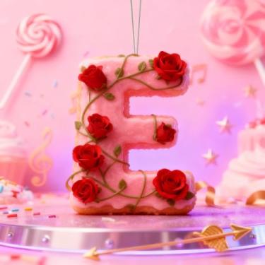 Imagem de Decorações de Dia dos Namorados de cristal A-Z, enfeites de Natal feitos à mão com letra rosa, decoração de carro e casa - decoração de acrílico escolar, ideias de troca de presentes para amigos, sala