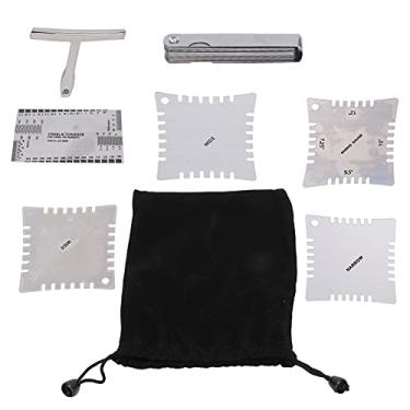 Imagem de LiebeWH Conjunto de Medição de Guitarra, Ferramentas de Régua de Aço Inoxidável, Régua de Altura de Distância de Corda para Guitarras Elétricas, Baixos e Muito Mais (Prata)