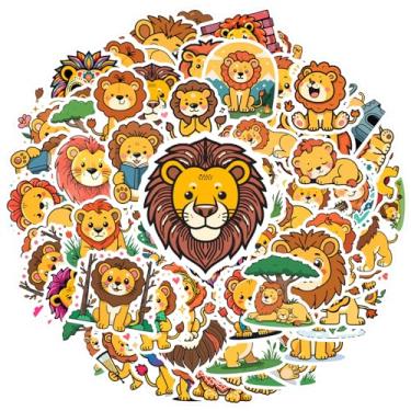 Imagem de 70 peças de leão, animais fofos, adesivos fofinhos para mala, geladeira, telefone, bagagem, laptop, guitarra, carro, brinquedos, faça você mesmo, telefone, laptop, álbum de recortes, bicicleta