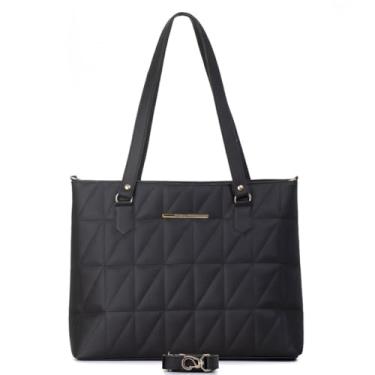 Imagem de Bolsa Feminina Sacola Alça Transversal de Ombro Tiracolo Qualidade Premium (Preto)