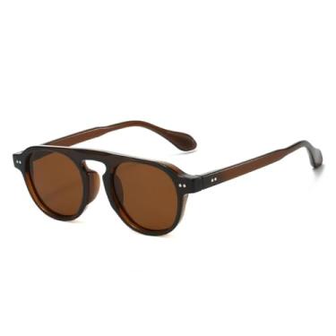Imagem de Óculos de Sol UV400 - Armação Redonda Punk com Rebites e Lentes Transparentes para Homens e Mulheres, Ideal para Esportes ao Ar Livre, Corrida e Ciclismo.