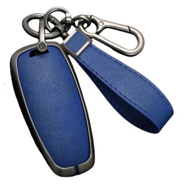 Imagem de Capa para chave de carro compatível com Hyundai Tucson 2021 / Solaris / Sonata Hybrid / NEXO / NX4 / Santafe Dn8 2020 Suporte de acessórios automotivos(Blue B)