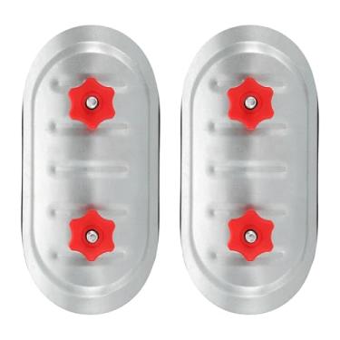 Imagem de PATIKIL 2 peças de porta de acesso de duto redondo de 18 cm, tampa de duto de aço galvanizado para porta de acesso de manutenção de dutos com botões ajustáveis de junta de borracha para inspeção de
