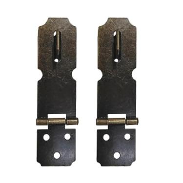 Imagem de 2 conjuntos de fechadura de porta de bronze antigo mini ferrolho cadeado trava de grampo para janela doméstica