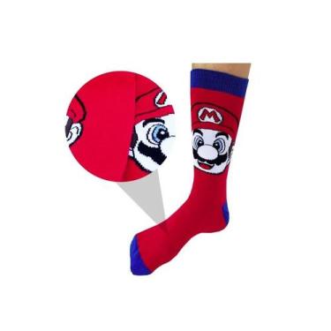 Imagem de Meia Super Mario Divertidas Personalizadas Pronta Entrega Algodão Adul