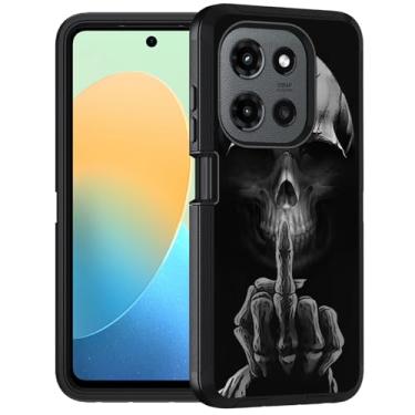 Imagem de FQTBCEARI Capa projetada para Moto G Stylus 5G 2025, capa protetora de corpo inteiro à prova de choque com 3 camadas de grau militar para Motorola Moto G Stylus 5G 2025, caveira de esqueleto engraçado