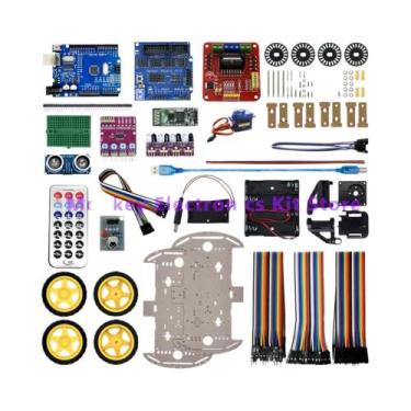 Imagem de Kit De Carro Robô Inteligente 4WD Com Encoder De Velocidade E Caixa De