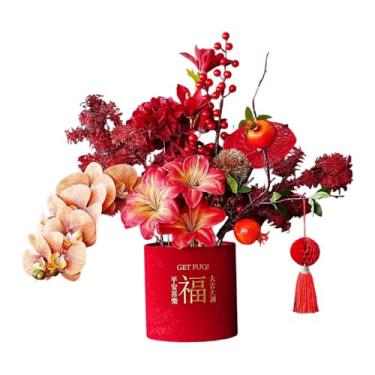 Imagem de Generic Decoração de Ano Chinês: Flor artificial em vaso, enfeite para presente, planta artificial em vaso, arranjo floral para hotéis e festas, Style a