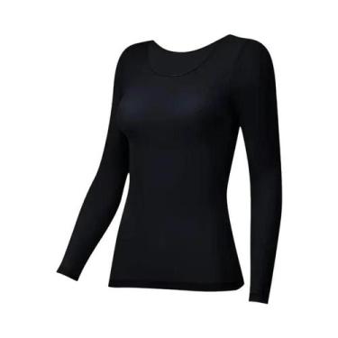 Imagem de Camiseta Térmica Feminina De Manga Longa Fina Para Outono E Inverno Ta