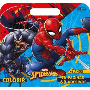 Imagem de Álbum Para Colorir Personagem Maleta Spider Man 8 Folhas + 68 Adesivos