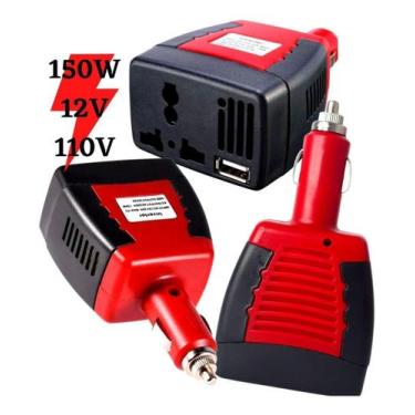 Imagem de Inversor De Tensao P/ Carro 12v Para 110v Usb 150w C/ Tomada - Inverso