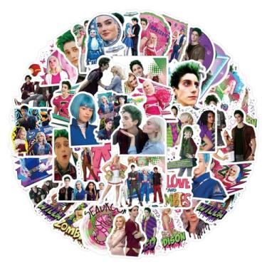 Imagem de Adesivos escolares de zumbi para garrafas de água 55 peças à prova d'água, adesivos bonitos e modernos, adequados para copos, telefones, bicicletas, guitarras, malas, piano, skate.