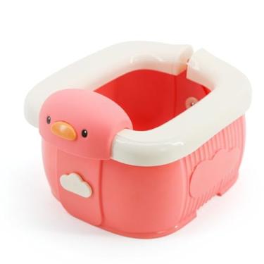 Imagem de CUOFYUNL Assento sanitário dobrável para crianças, portátil, leve, confortável, à prova de vazamentos, para treinamento, para crianças e bebês (Vermelha)