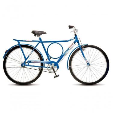 Imagem de Bicicleta Colli Barra Sport Aro 26 Em Ferro Com Bagageiro E Capa Corrente Azul