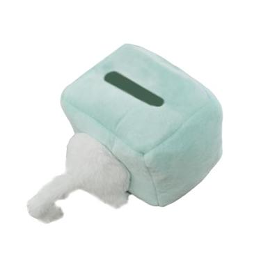 Imagem de AFXGUSD Porta-lenços, Dispensador de Guardanapos, Suporte para Papel Higiênico, para Penteadeira, Mesa de Cabeceira, Toucador de Banheiro, Azul, Tamanho real