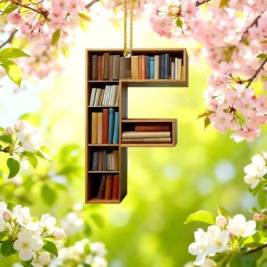 Imagem de Enfeites de Natal A-Z Cristal Pendurado, Enfeites de Árvore de Natal Artesanais com Letra F, Decoração de Carro e Casa - Decoração Artesanal de Acrílico de Natal, Ideias de Troca de Presentes para