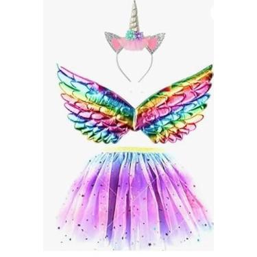Imagem de Kit Fantasia Infantil Unicornio/Asa + Saia + Tiara
