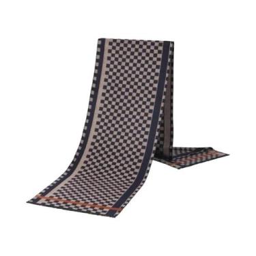 Imagem de Cachecol Masculino De Inverno Com Estampa Xadrez E Paisley, Imitação D