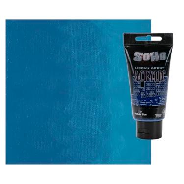 Imagem de Soho Urban Artist Tintas acrílicas para corpo pesado – Pintura de corpo pesado altamente pigmentada de grau artístico para tela, madeira, cerâmica e muito mais! – Tubo de 75 ml – Azul Phthalo