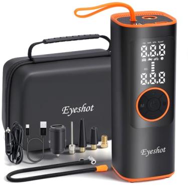 Imagem de Eyeshot Compressor de ar portátil para inflador de pneu, enchimento rápido e alta capacidade de bateria, bomba de ar sem fio de 150PSI para pneus de carro, SUV, motocicleta, bicicleta, bola com