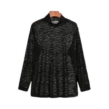 Imagem de Camiseta Casual Masculina Slim Fit Com Listras De Zebra Transparente D