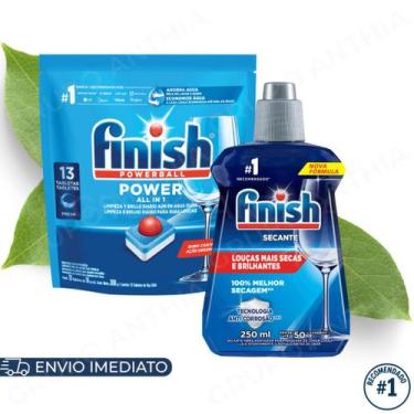Imagem de Kit Finish Detergente em Tablete 13tabs e Secante 250ml para Lava Louç