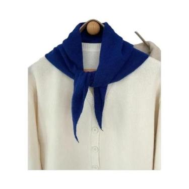 Imagem de Cachecol De Lã Triangular Listrado Macio E Quente Para Mulheres, Moda 