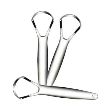 Imagem de Raspador De Língua Em Aço Inoxidável Para Adultos, Cuidados Orais, Rem