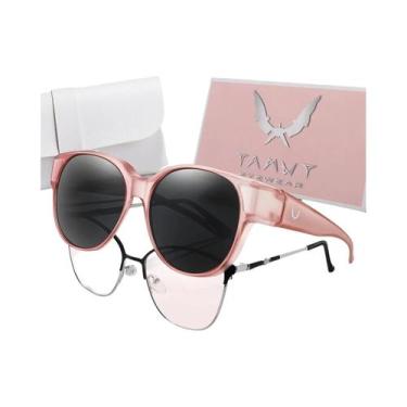 Imagem de Óculos De Sol Redondos Unissex Para Usar Sobre Óculos, Proteção UV Par