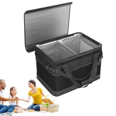 Imagem de Bolsa de piquenique isolada | Mochila dobrável de grande capacidade | para parque, acampamento, viagem, recreação, praia, churrasco, família, viagem de carro