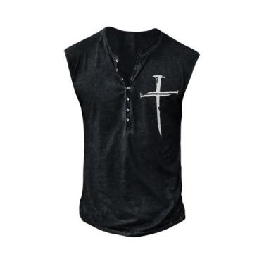 Imagem de Camiseta Masculina De Tamanho Grande, Casual, Respirável, Sem Mangas, 