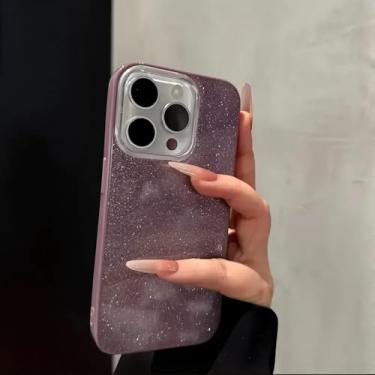 Imagem de Capa protetora de silicone de luxo à prova de choque para iPhone 11, 12, 13, 14, 15, 16e, 16 Pro Max Plus (para iPhone 14 Plus/ROXA)