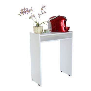Imagem de Cantinho Do Café Mesa De Apoio Aparador Com Prateleira Recepção - Cor Branco - Cód.702