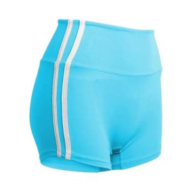 Imagem de Shorts Femininos Pretos Com Listras Laterais Contrastantes Para Ciclis