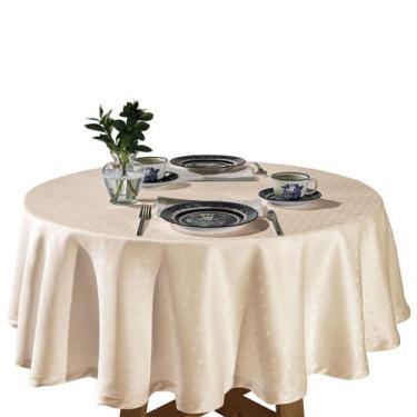 Imagem de Toalha de Mesa Redonda Döhler Requinte Cindy Bege 160cm