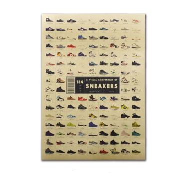 Imagem de Coleção de tênis vintage com pintura em pôster 51,5x36cm