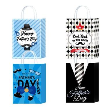 Imagem de Sacola de presente de desenho animado branco para o Dia dos Pais, paco